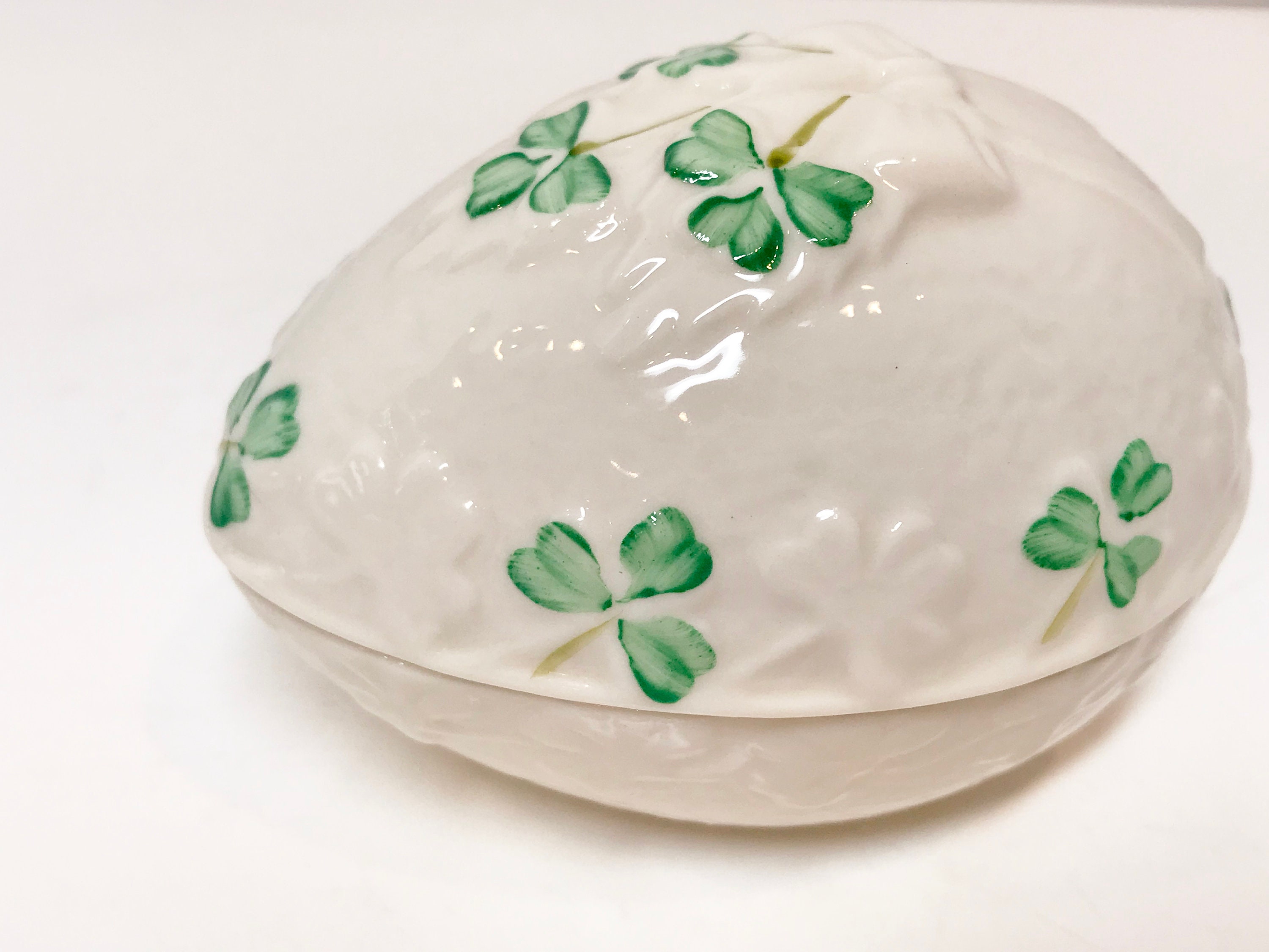 Reserved for SR, Belleek Easter Egg, Shamrock Egg, Belleek Porcelain