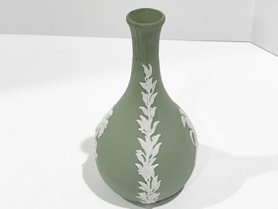 Wedgwood Vase Angel Bud Vase Green Wedgwood Vase Wedgwood Etsy