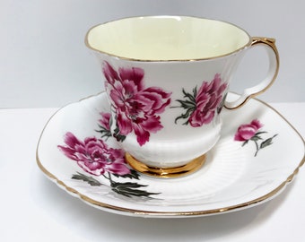 Adderley Tea Cup and Saucer , Antique Tea Cup Vintage , Floral Tea Cup , English Bone China , Friendship Cup , Gift for Her