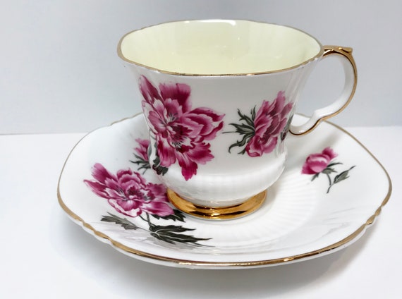 Adderley Tea Cup and Saucer , Antique Tea Cup Vintage , Floral Tea Cup , English Bone China , Friendship Cup , Gift for Her