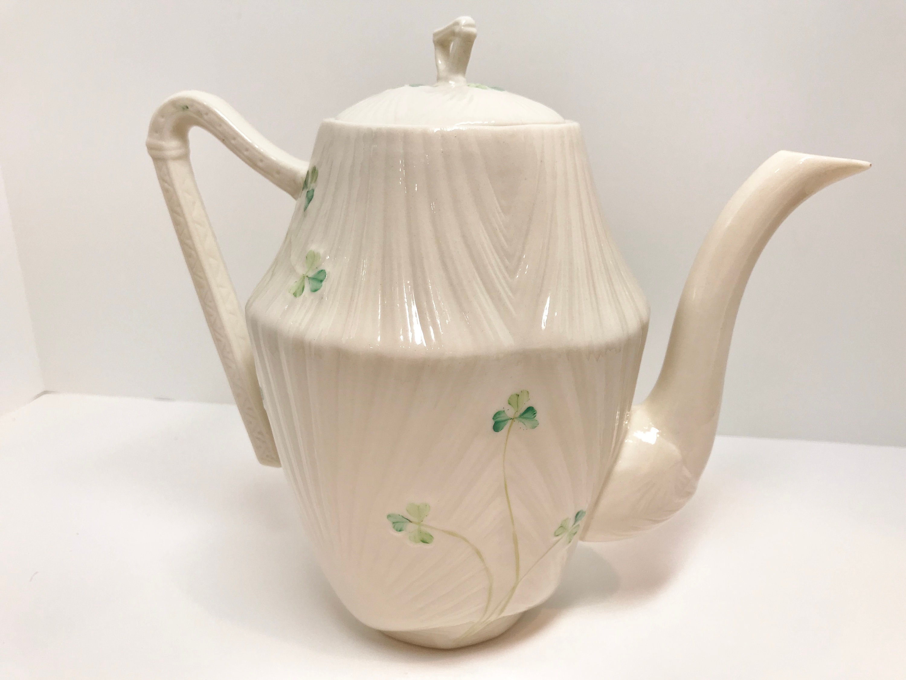 Reserved for SR, Belleek Harp Coffee Pot, Shamrock Belleek Coffee Pot