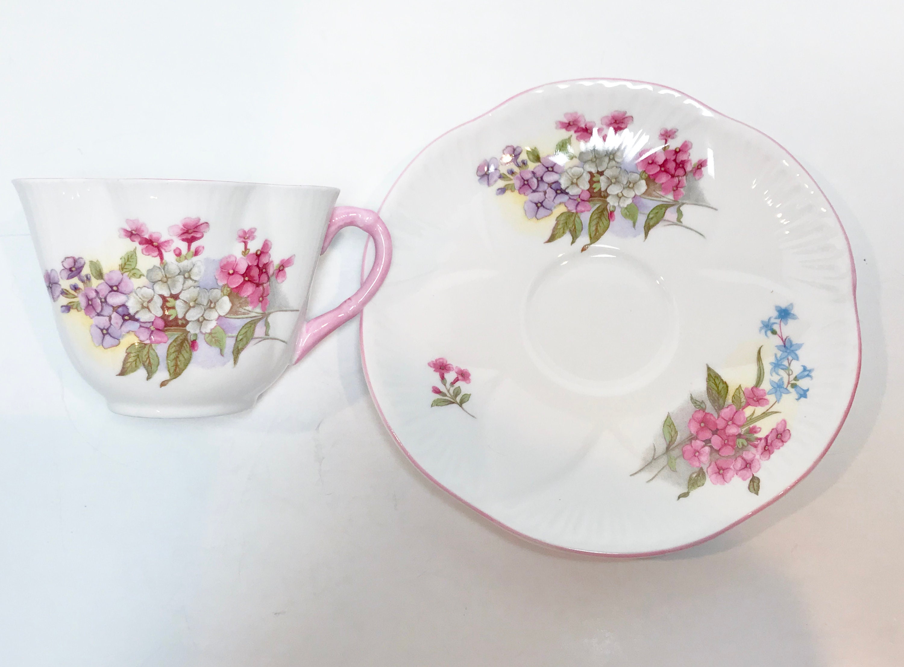 Shelley Stocks Pattern, Shelley China, Shelley Floral Teacups, Antique ...
