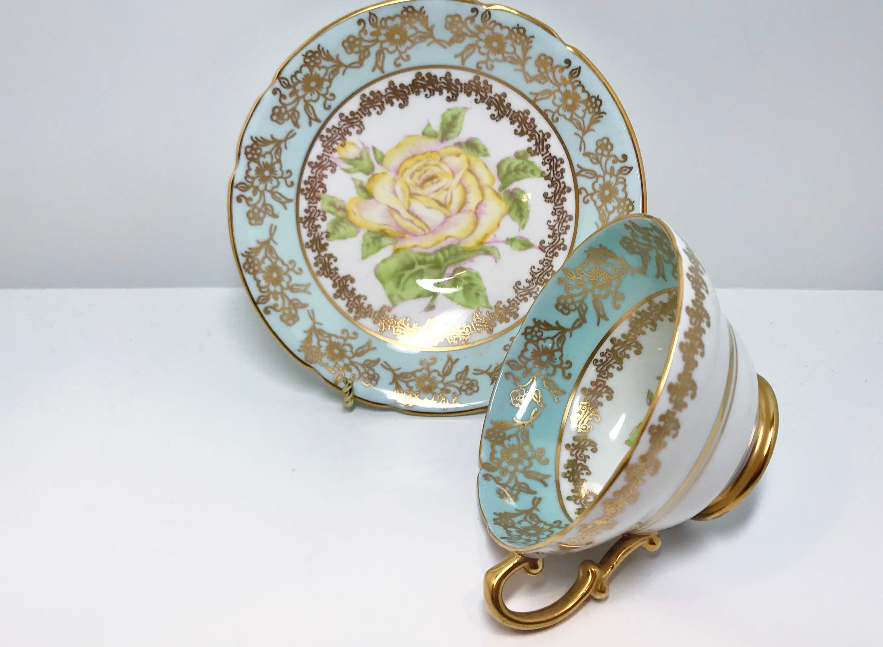 Stanley Tea Cup and Saucer, Floral Tea Cups, Big Rose Teacup, Antique