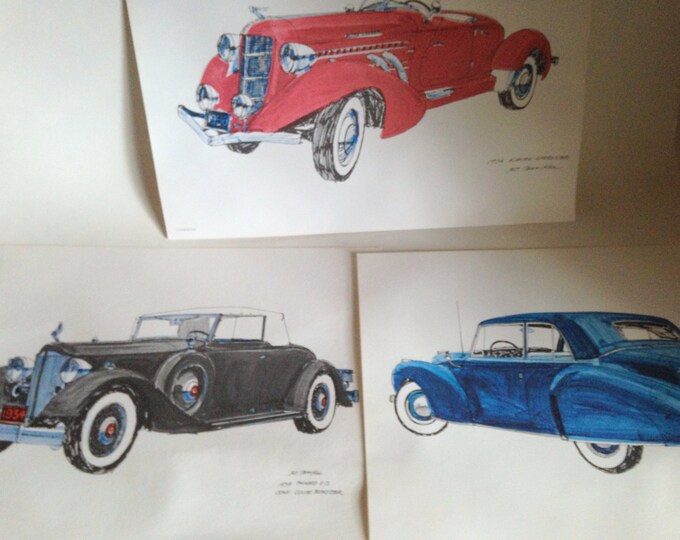R Mckee Car Print / Sports Car Print / Lincoln Continental / Packard