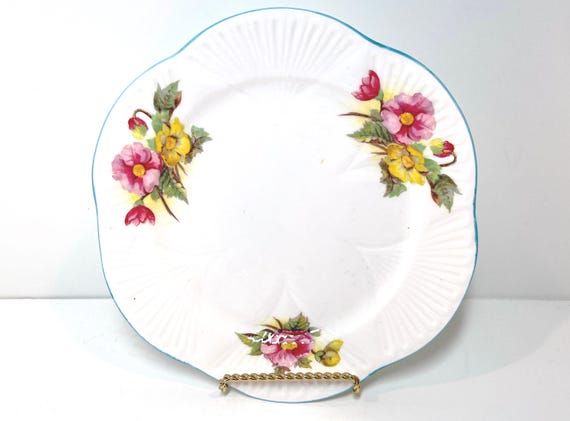 Shelley Fine Bone China Plate in the Begonia Pattern