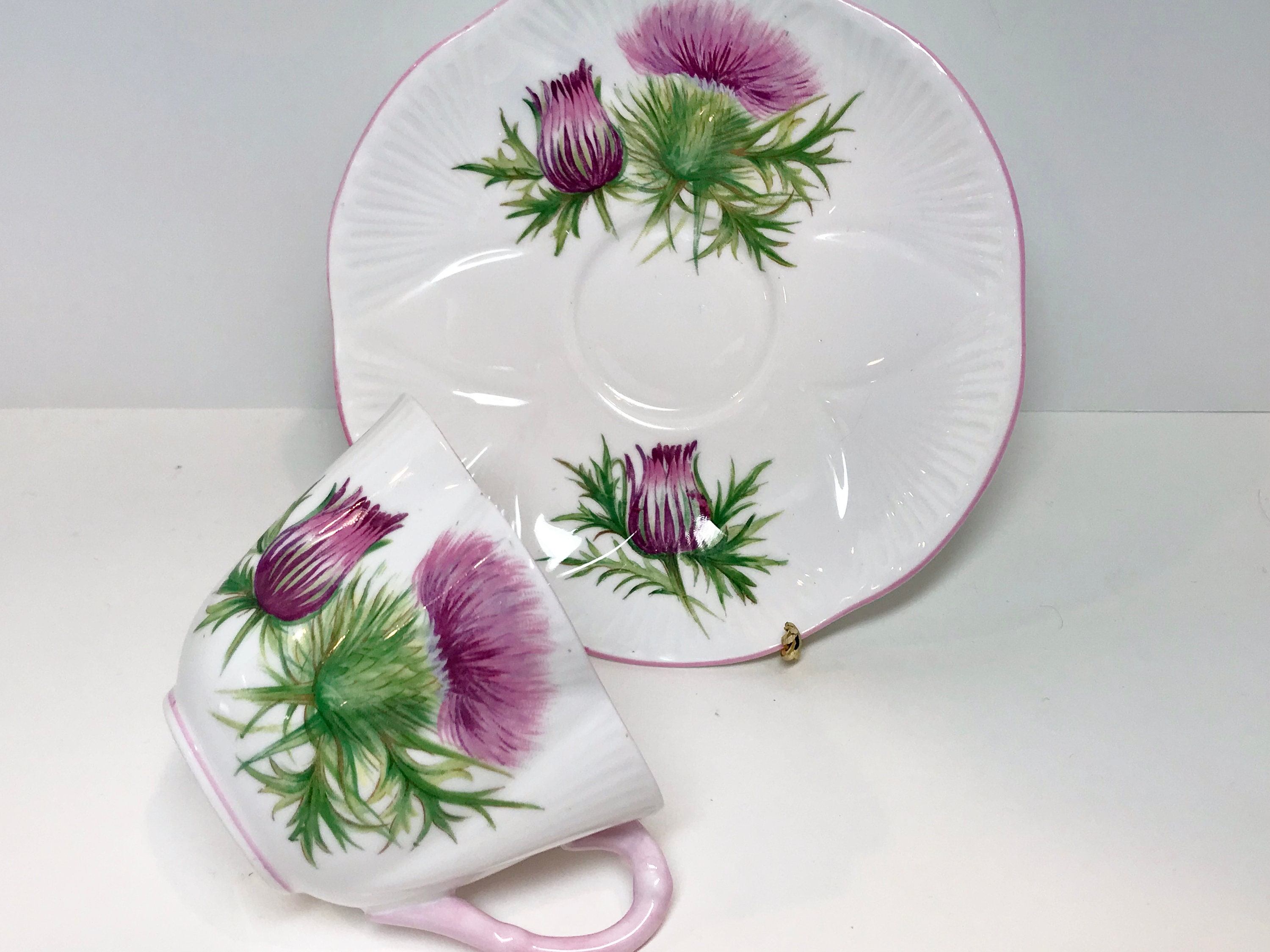 Thistle Shelley Tea Cup and Saucer, Shelley China, Shelley Tea Cups