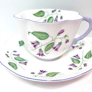 Shelley Teacup and Saucer, Shelley China, Shelley Campanula, Shelley Floral, Housewarming Gift, Anniversary Gift, Gift for Her