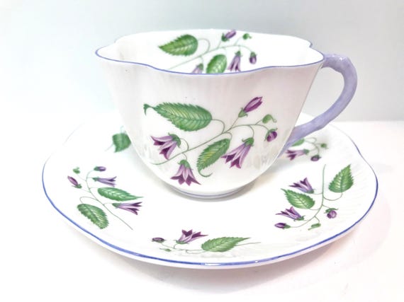 Shelley Teacup and Saucer, Shelley China, Shelley Campanula, Shelley Floral, Housewarming Gift, Anniversary Gift, Gift for Her