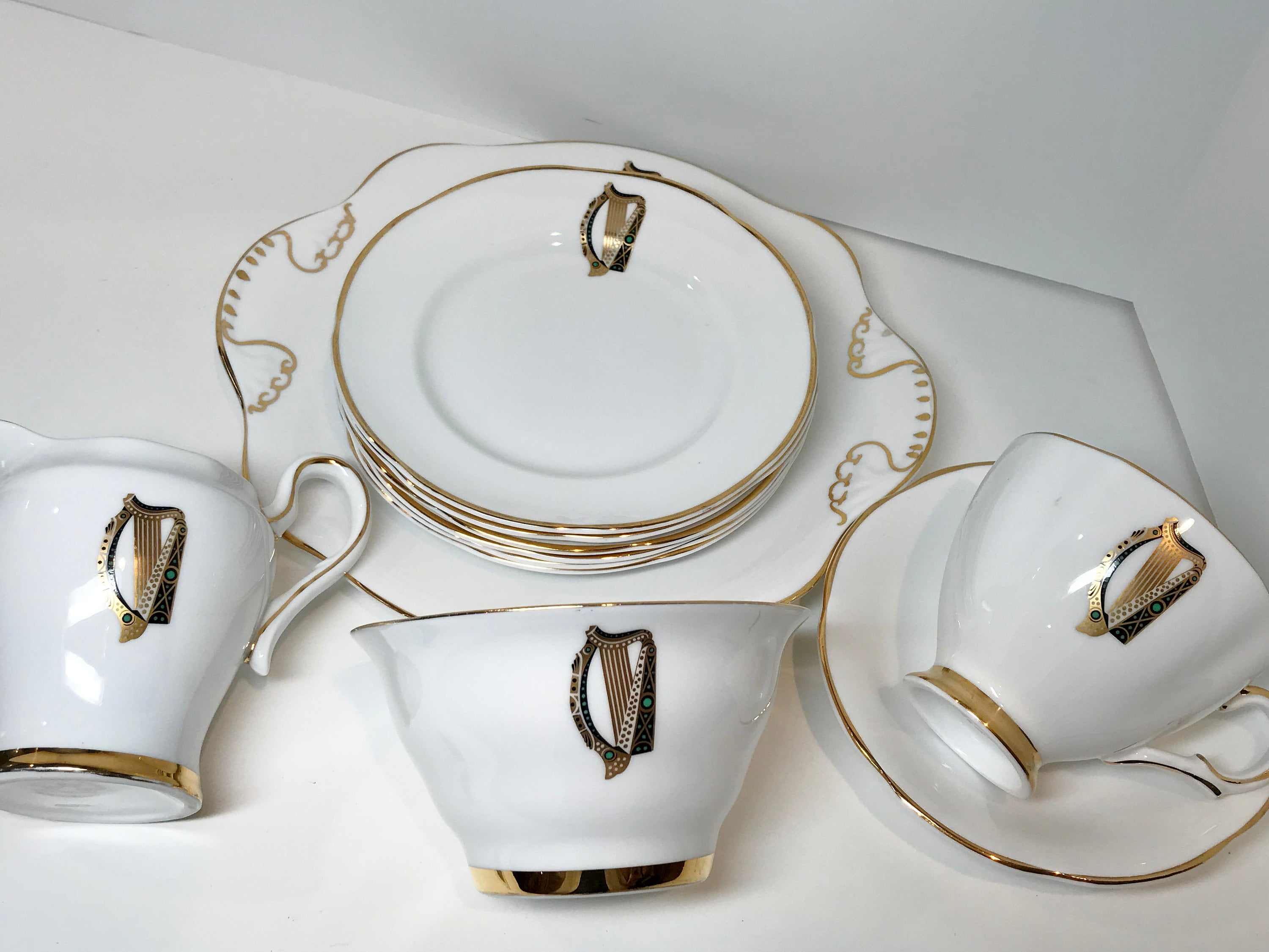 Irish Harp Tea Cup and Saucer, Royal Tara Tea Cup, Irish Tea Set, Harp Tea Set, Royal Tara Harp