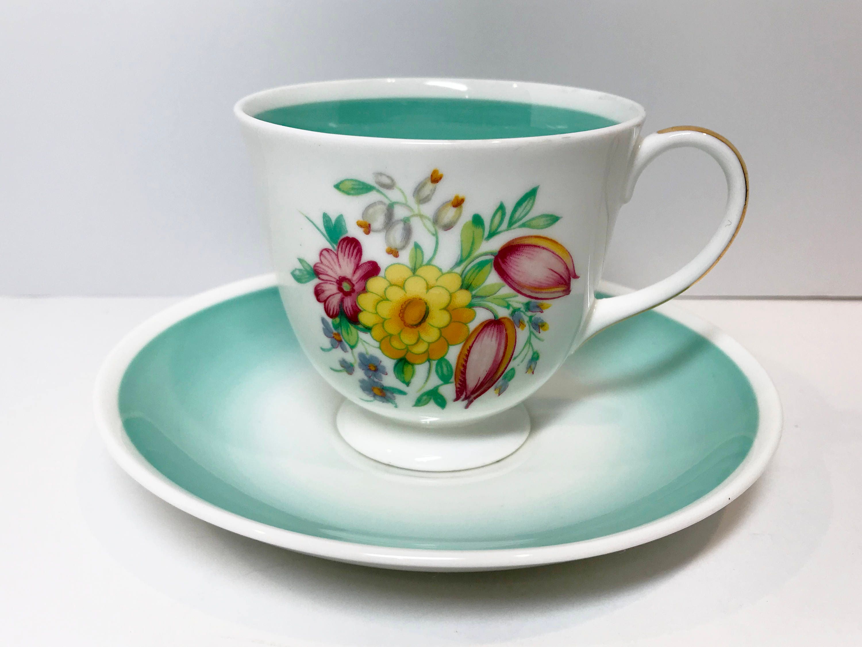 Susie Cooper Tea Cups, English Bone China Cups, Antique Tea Cups