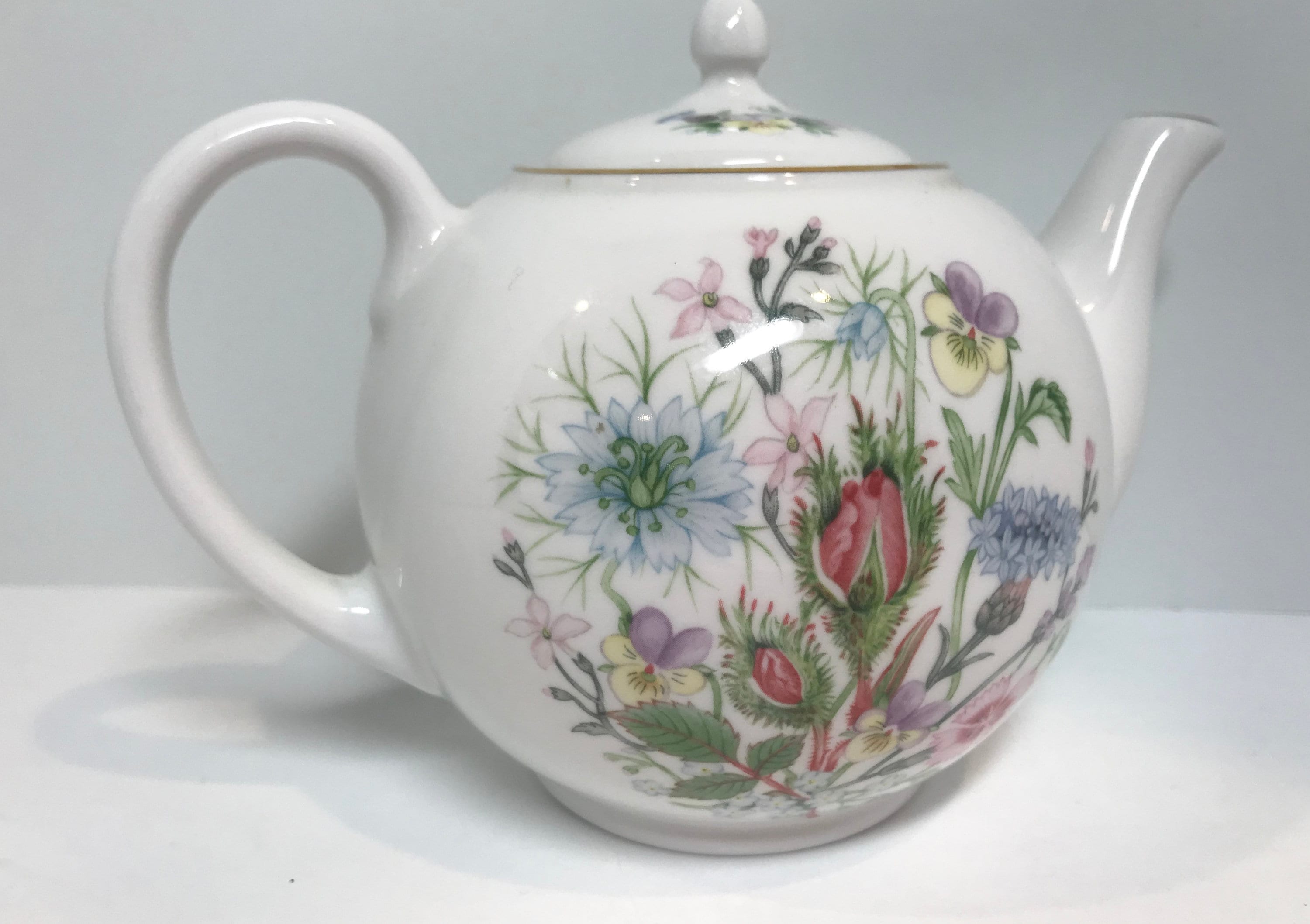 Aynsley Teapot, Wild Tudor Pattern, Floral Teapot, English Teapots
