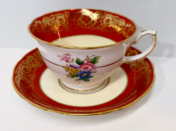 Hammersley Teacup and Saucer, Hand Painted Teacup, Floral Tea Cups, Antique Tea Cups Vintage, Bone China Teacups, Afternoon Tea