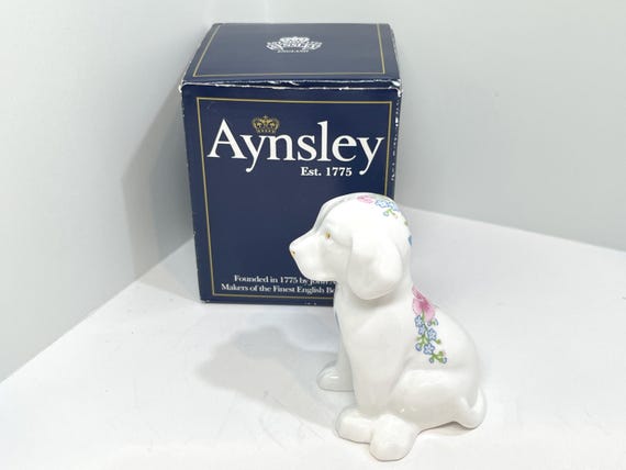Dog Figurine, Aynsley Dog, Ceramic Dog, Wedding Cake Dog, Gift for Him, Gift for Her, Birthday Gift