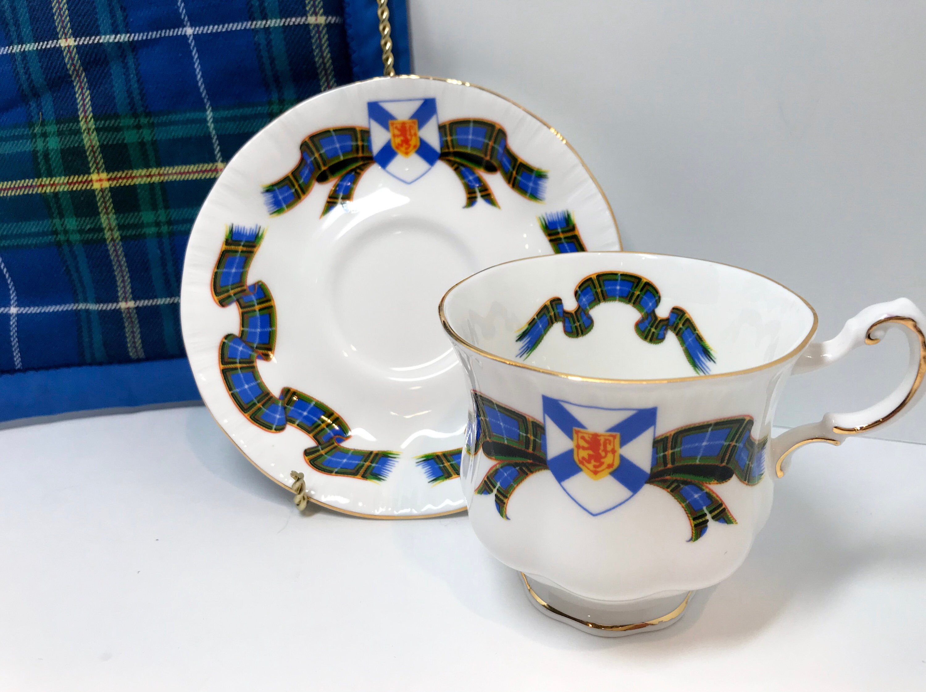 Nova Scotia Tea Cup and Saucer, Paragon Tea Cup, Pot Holder, Canada