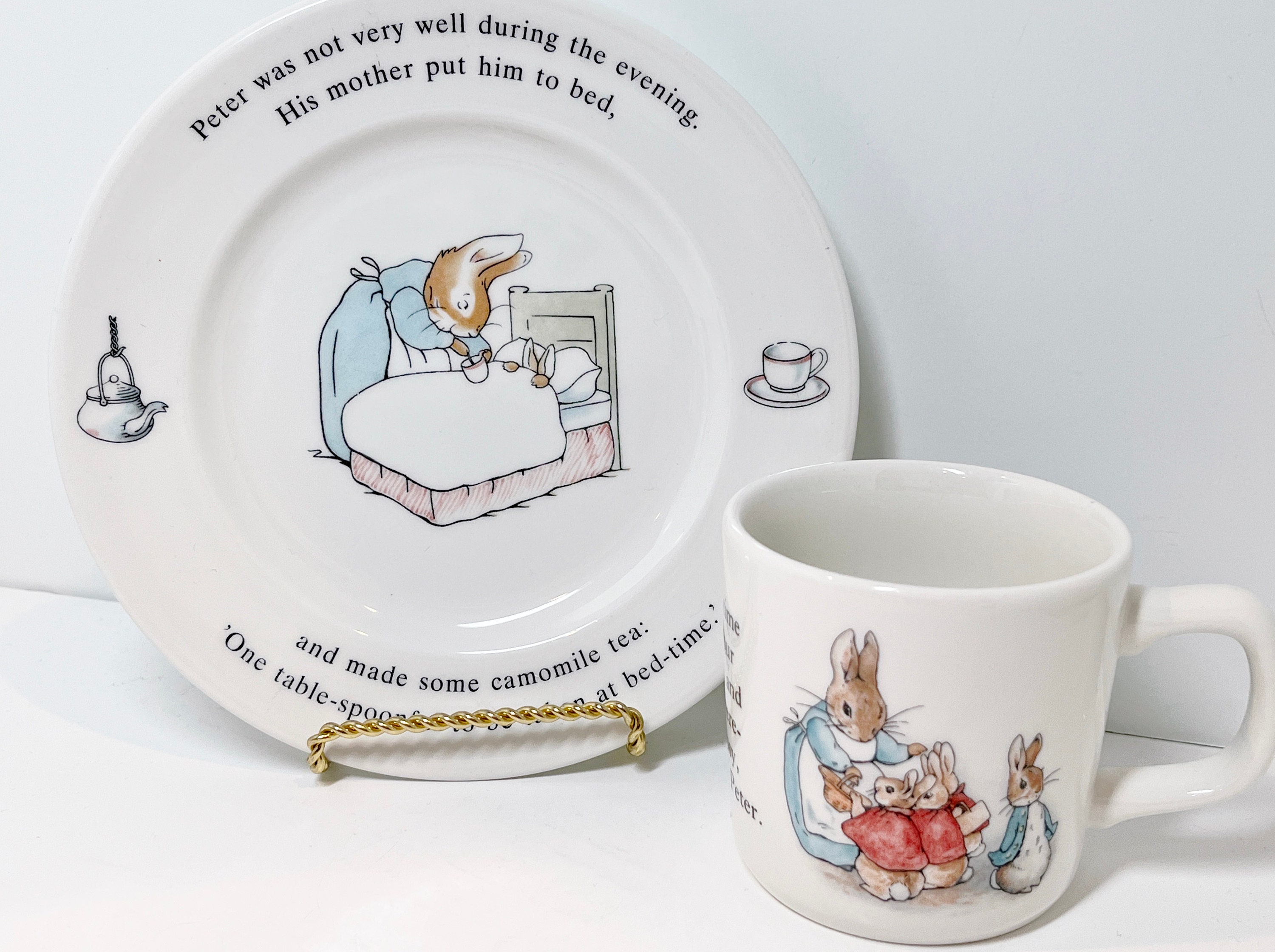Wedgwood Peter Rabbit Bowl, Mug and Plate, Beatrix Potter, Childs