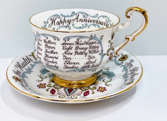 Paragon Anniversary Teacup , Vintage Teacup , Heart Tea Cup , Lovebirds Tea Cup , Wedding Anniversary Gift , Wife Gift , Wedding Tea Cup