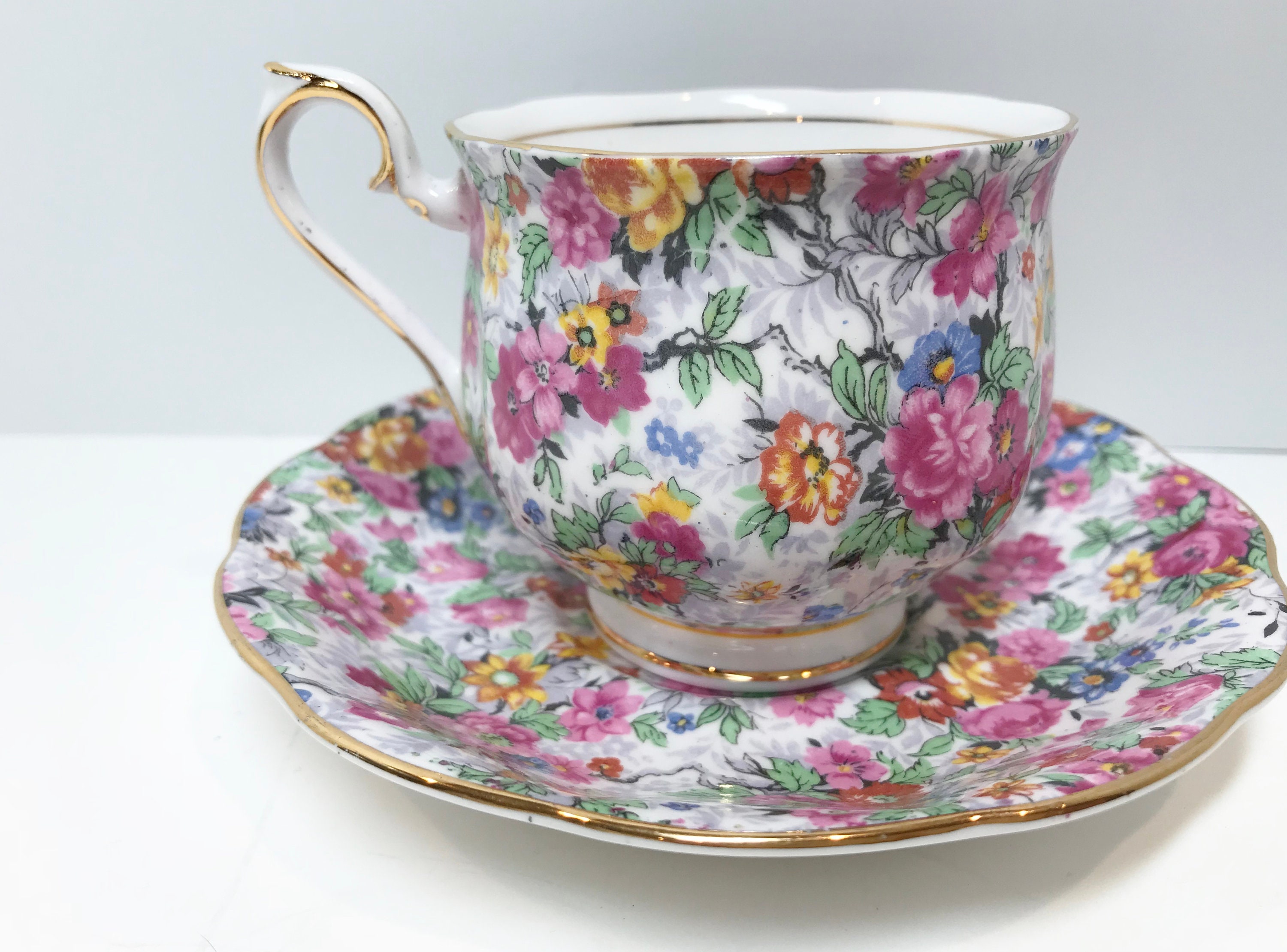 Royal Albert Tea Cup and Saucer, Chintz Tea Cup, Antique Tea Cups