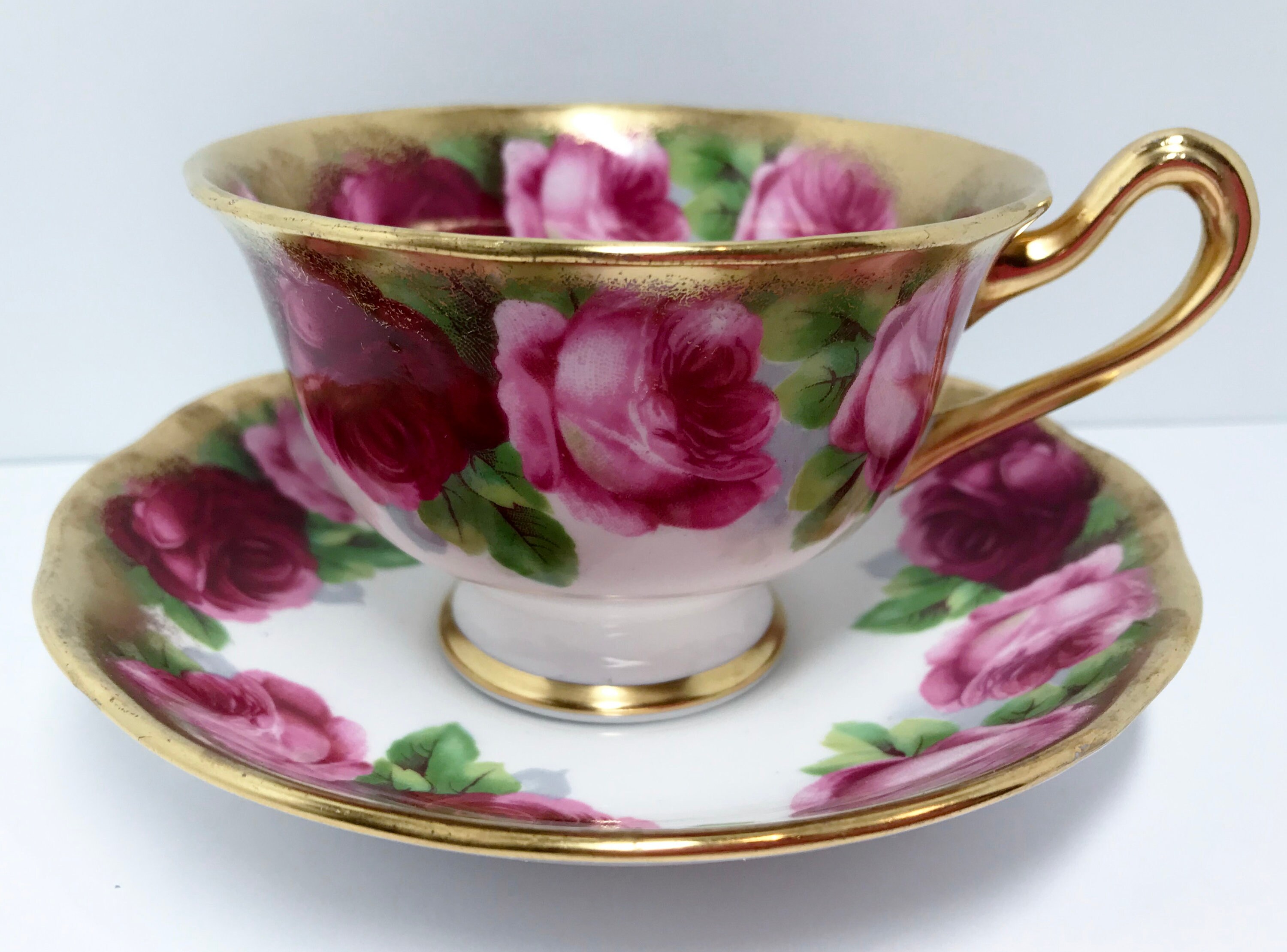 Old English Rose by Royal Albert Bone China, Big Rose Teacups, Antique
