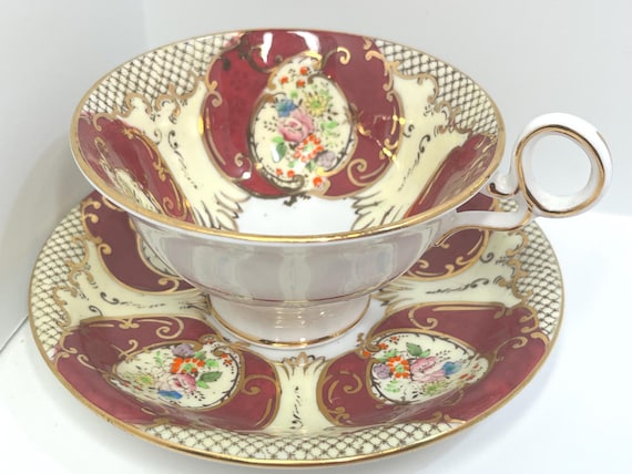 Regent Teacup and Saucer, English Teacup Antique, English Bone China, Housewarming Gift, Gift for Her, Friendship Gift, Floral Teacup