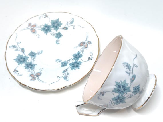 Aynsley Floral Teacup and Saucer: English Bone China