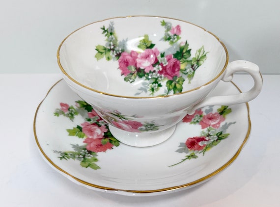 Stanley Tea Cup and Saucer , Pink Roses Cups , Tea Cup Vintage , English Bone China Cups , Housewarming Gift for Her , English Teacup