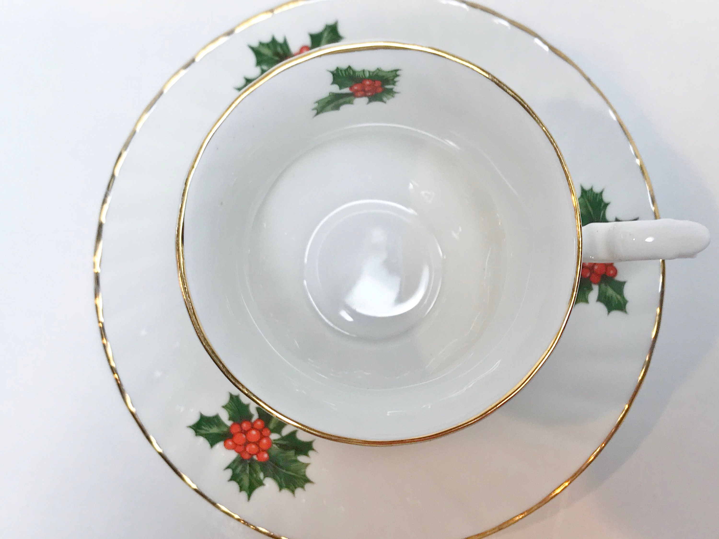 Christmas Tea Cups, Royal Dover Holiday Tea Cups, Christmas Decor