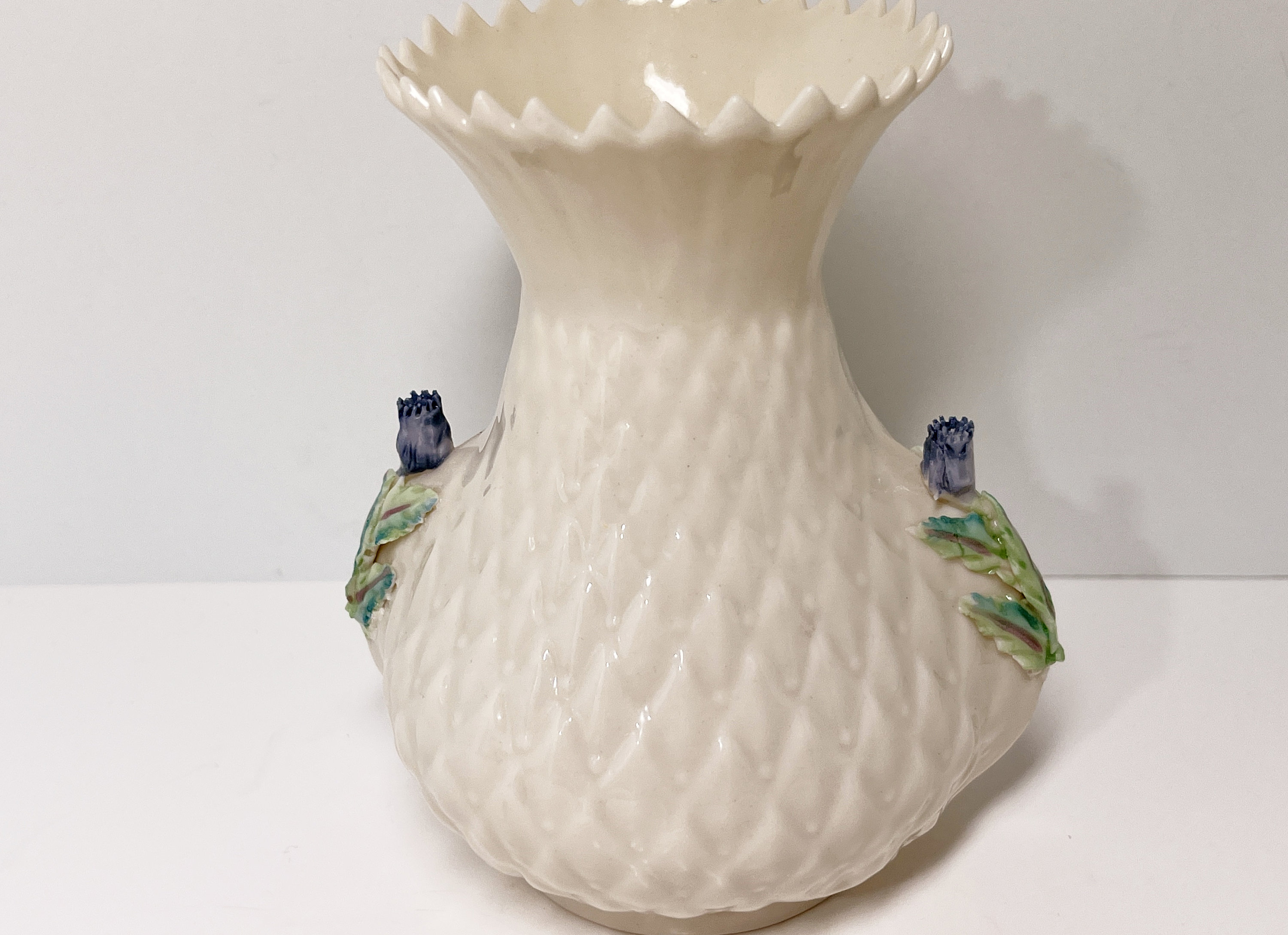 Thistle Belleek Vase Irish Vase Belleek China Irish Porcelain Made in