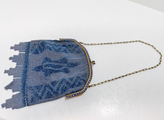 Mesh  Evening Bag , Blue  Evening Bag , Art Deco … - image 10