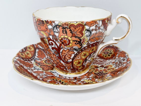 Grosvenor Teacup and Saucer, Paisley Teacup, Vintage Teacup, Gift for Him, Housewarming Gift, Anniversary Gift, Easter Gift