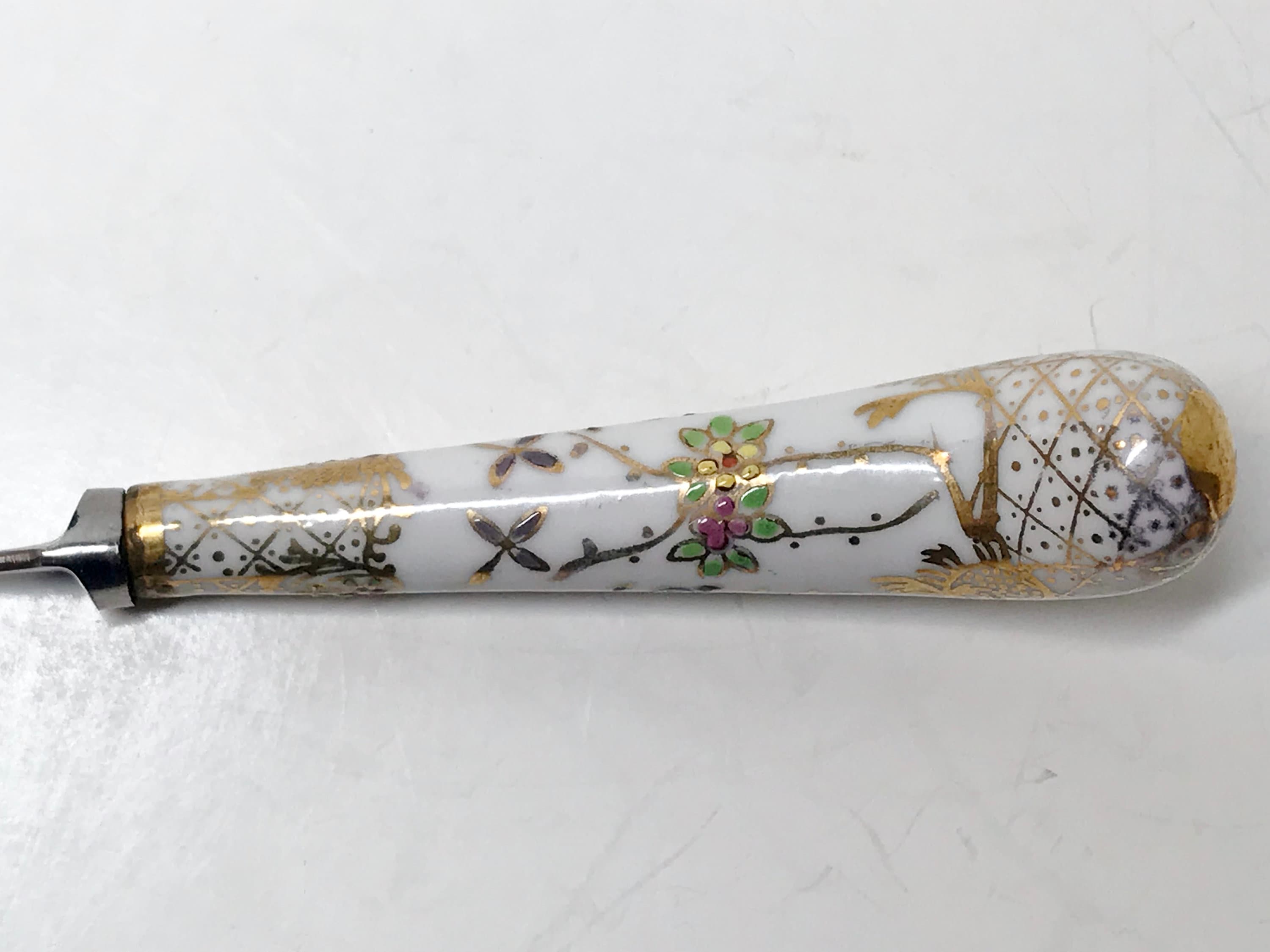 Sheffield Letter Opener, English Letter Opener, Porcelain Letter Opener