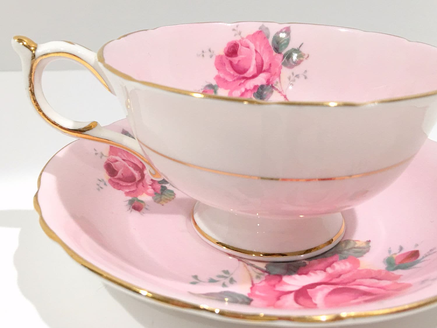 Pink Rose Paragon Tea Cup And Saucer Pink Paragon Cups Antique 
