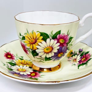 Vintage Tea Cup and Saucer Antique Tea Cup Set Bone China