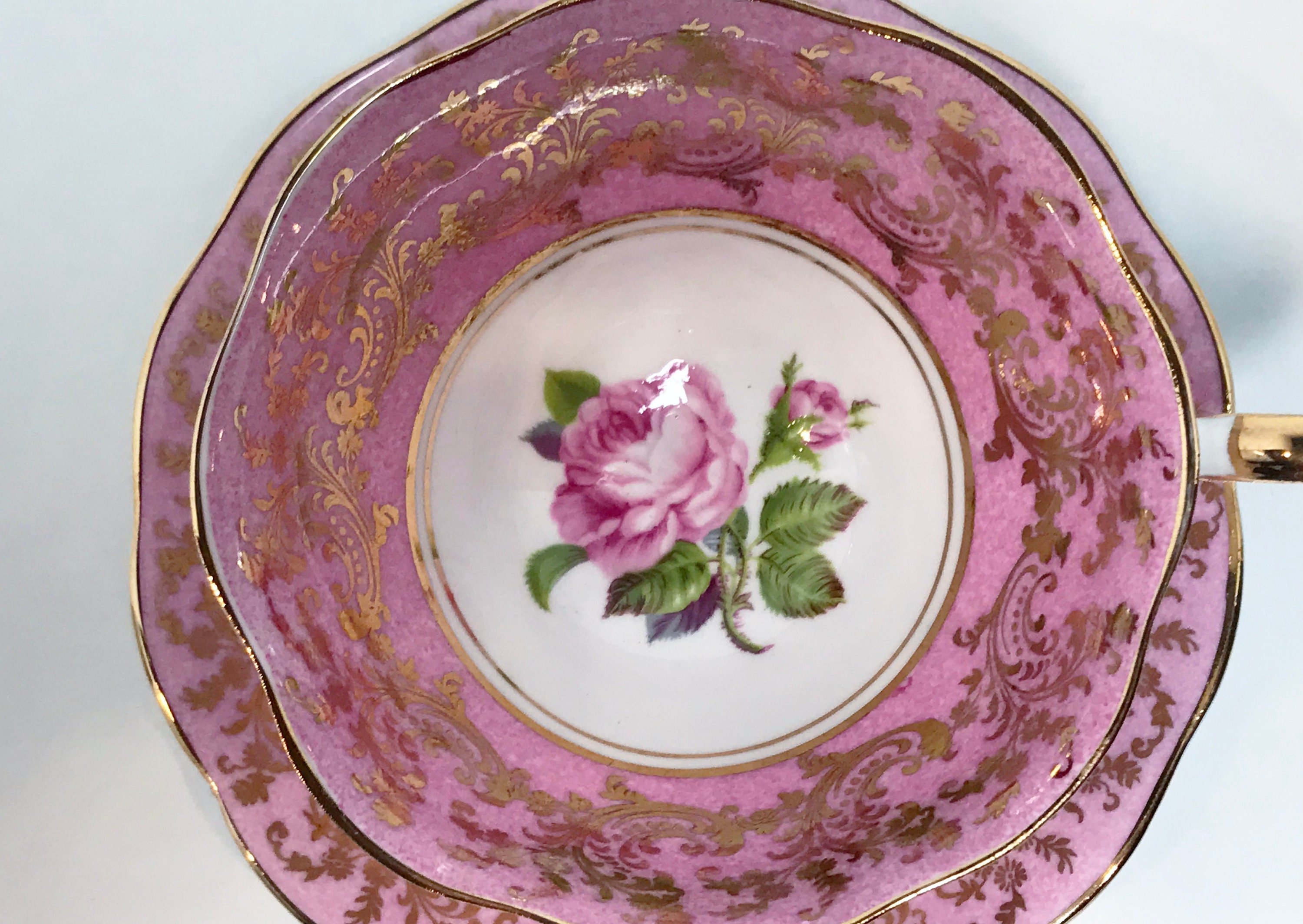 Royal Standard Teacup and Saucer, Pink Rose Teacups, Vintage Teacups
