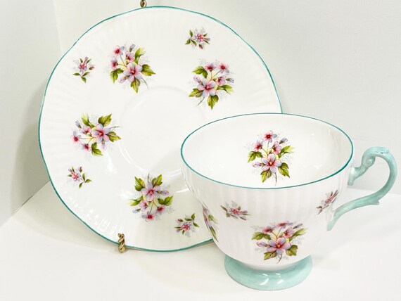 Royal Dover Teacup and Saucer, Floral Teacup, Gift for Her, Housewarming Gift, Anniversary Gift, Birthday Gift, Teacup Collection