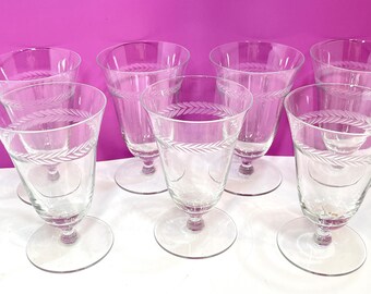 Copas de parfait Art Déco - Juego de 7 copas de postre transparentes