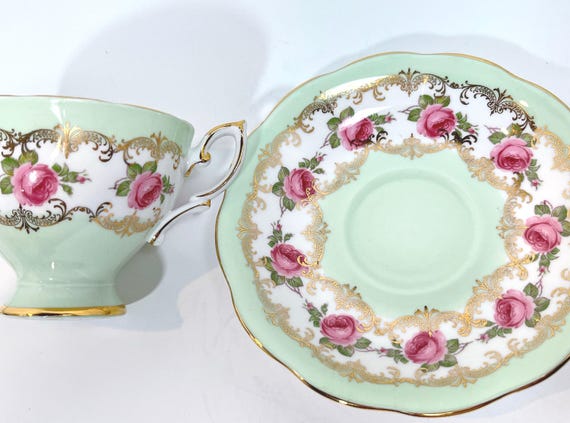 Royal Standard Teacup and Saucer, Floral Teacup, Pink Rose Teacup, English Bone China, Housewarming Gift, Gift for Her, Anniversary Gift