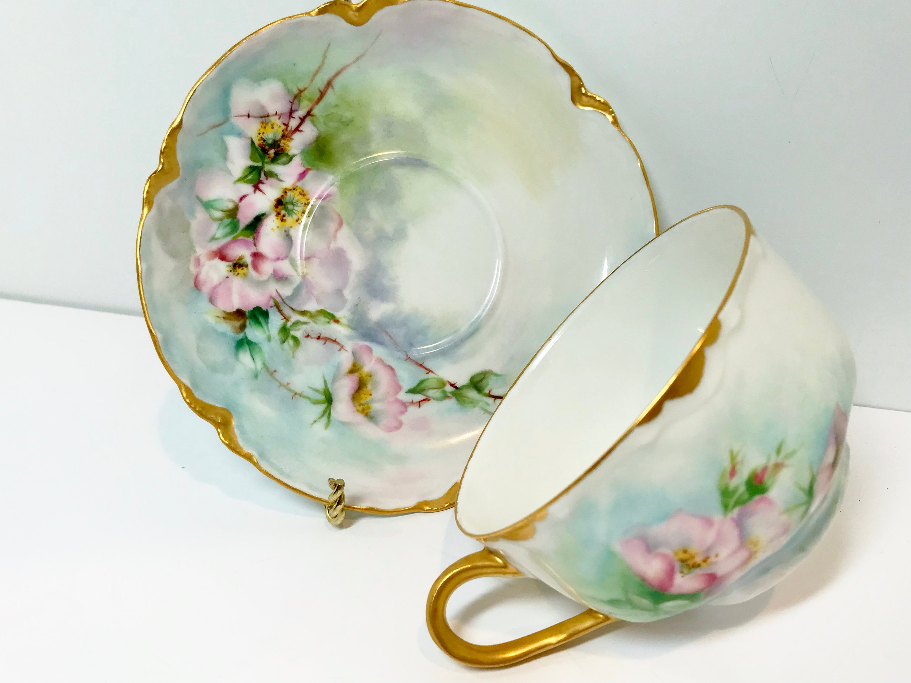 Haviland Limoges Teacup, MCM Limoges Teacup and Saucer, Haviland