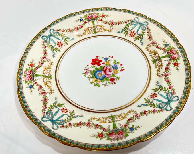 Aynsley Rosedale, Ribbon Plate, Hand Painted Plate, Floral Plate ...