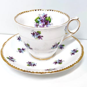 Royal Stafford Teacup, Sweet Violets Pattern, Vintage Teacup, Floral Teacup, Hand Painted, Gift for Her, Anniversary Gift, Gift for Friend