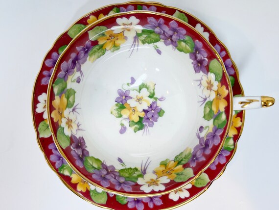 Double Warrant Paragon Teacup and Saucer ,  English Teacups , Floral Teacup , Hand Painted Teacup , Anniversary Gift for Her, Spring Melody