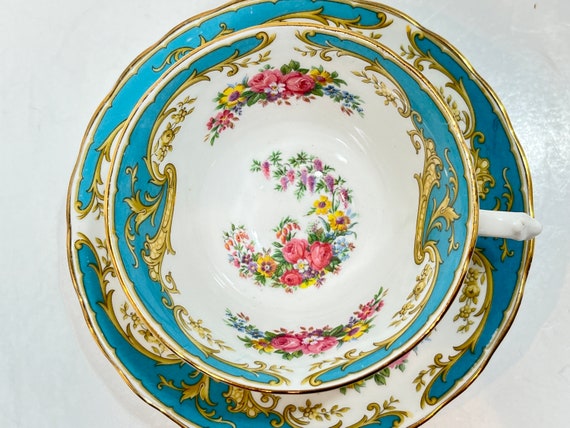 Tuscan Teacup , Naples Pattern , Floral Teacup , Antique Tea Cup Vintage  Housewarming Gift for Her