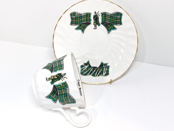 Bagpiper Teacup, Scottish Teacup, Scotland Teacup, Cape Breton Island, Gift for Him, Anniversary Gift, Housewarming Gift