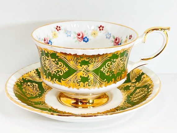 Paragon Teacup and Saucer, Pembroke Pattern, Floral Paragon, Vintage Teacup, Gift for Her, Anniversary Gift, Gift for Friend, Birthday Gift