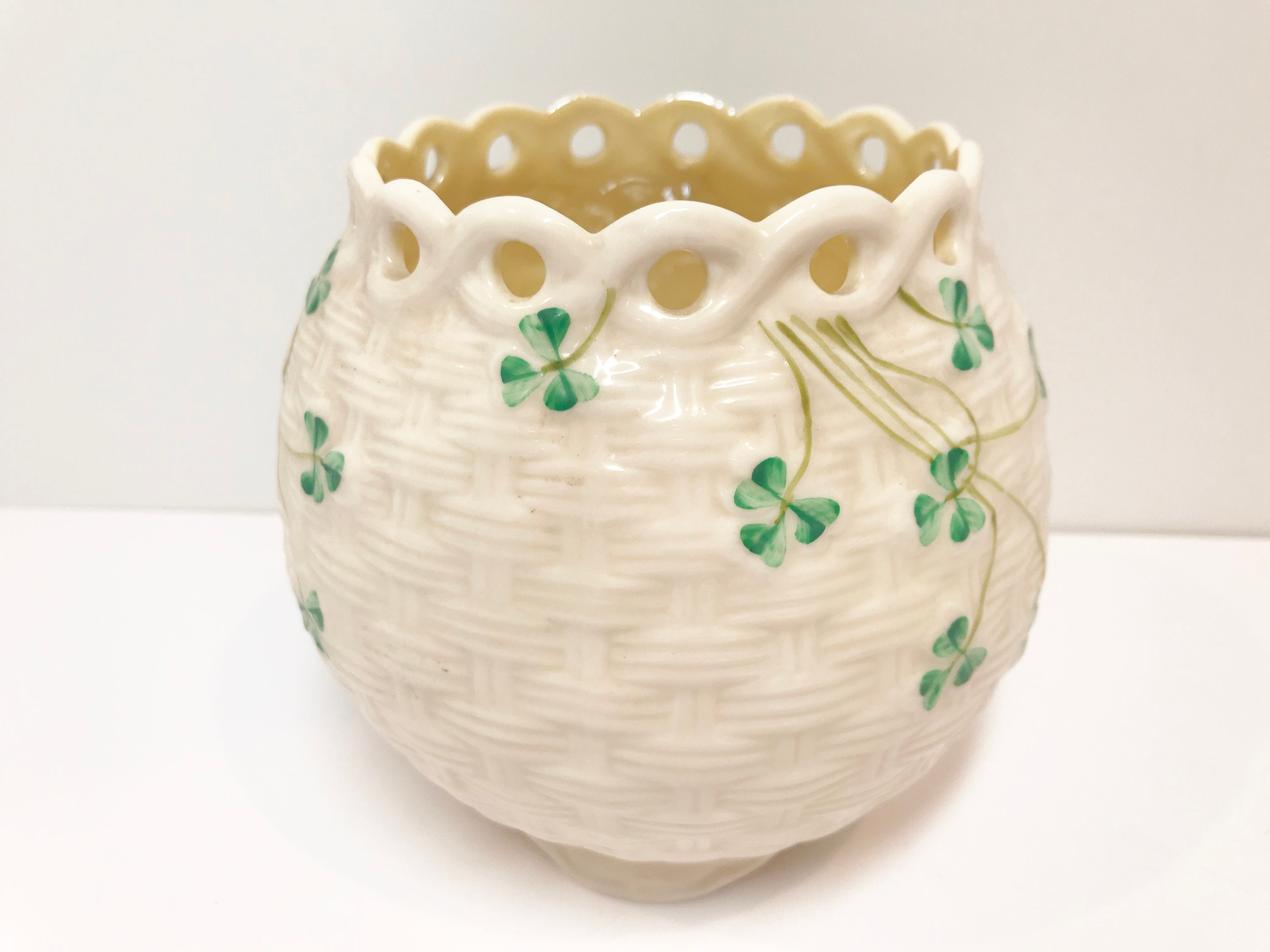 Reserved for SR, Shamrock Belleek Vase, Irish Vase, Belleek China