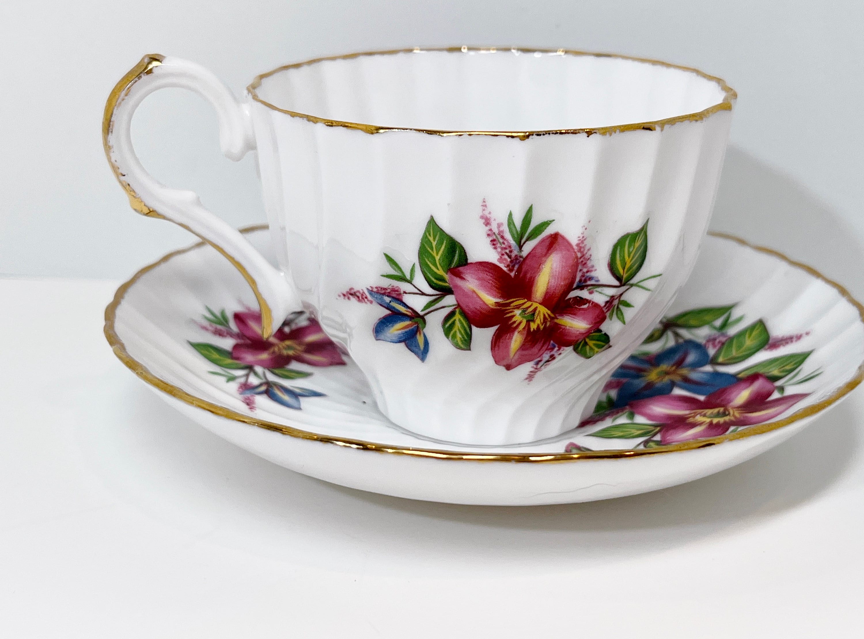 Jason Tea Cup and Saucer Floral Tea Cup Antique Tea Cup Vintage Tea Cup English Bone China Cup