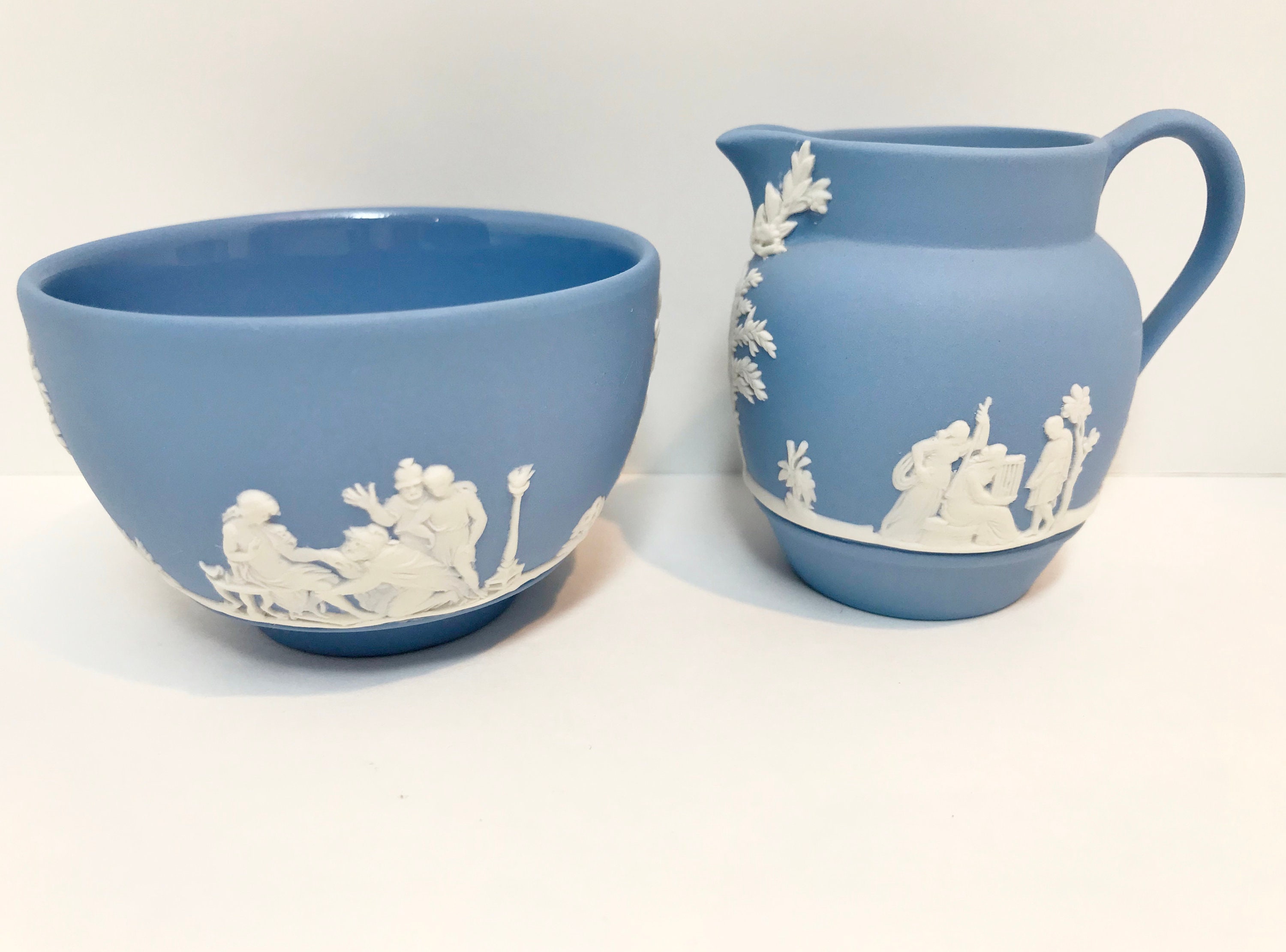 Wedgwood Creamer Sugar, Jasperware Creamer, Blue Wedgwood, Wedgwood