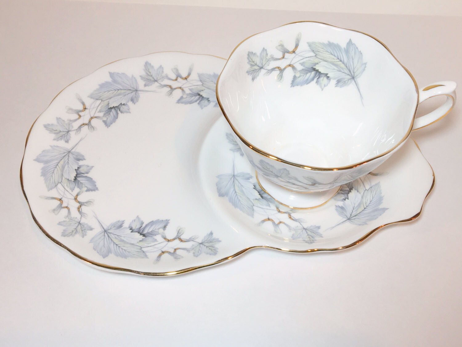 SALE, Royal Albert Snack Tray, Silver Maple, English Bone China, Tea