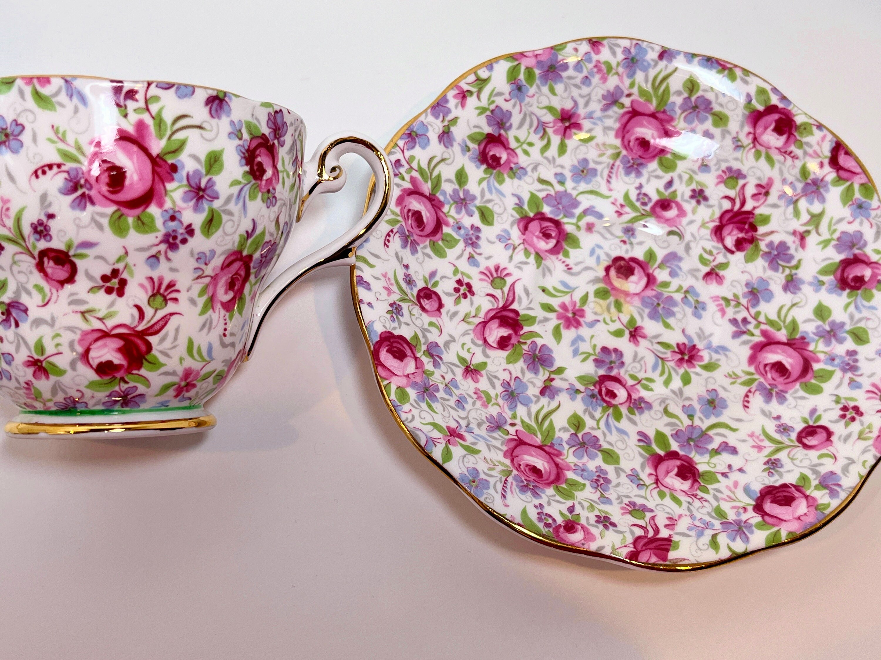 Royal Standard Teacup and Saucer, Rose Teacups, Vintage Teacups, Rose