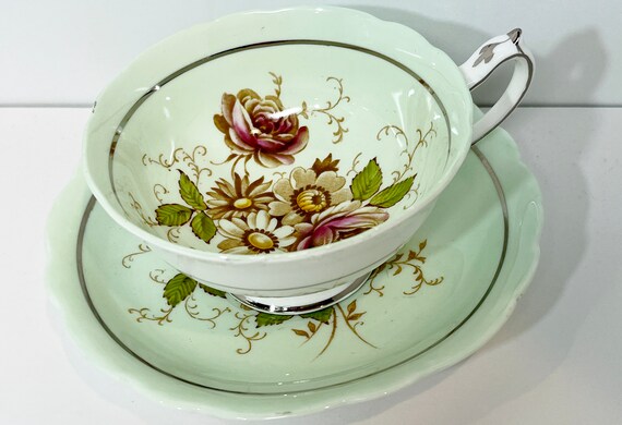 Double Warrant Paragon Teacup, Floral Paragon, Antique Teacup, Hand Painted Paragon, Gift for Her, Anniversary Gift, Housewarming Gift