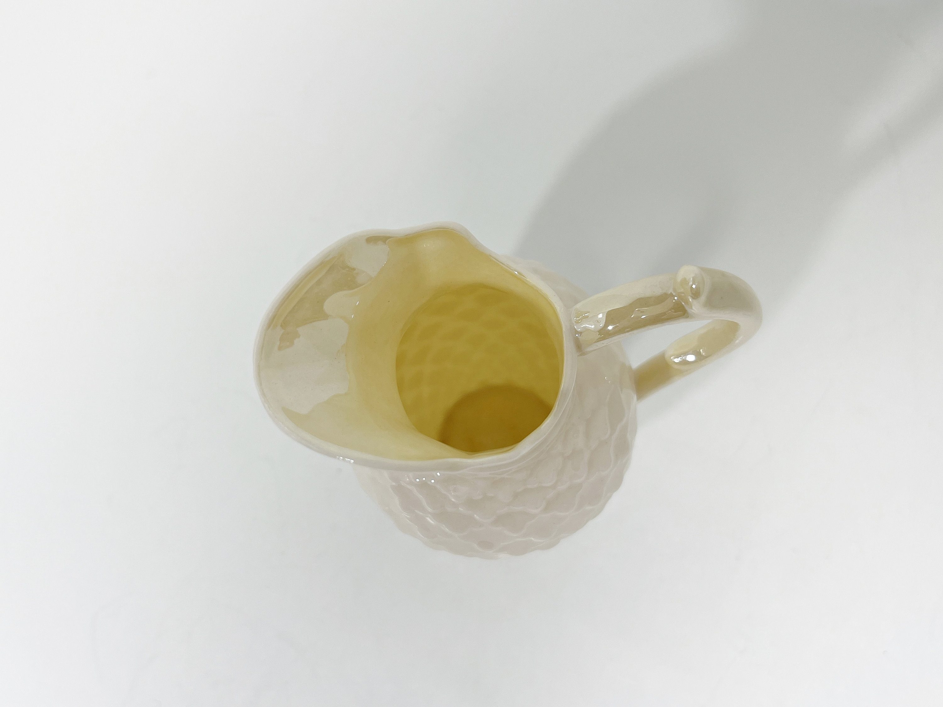 Belleek Creamer Belleek Pitcher Scale Cream Pitcher Irish Porcelain